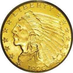 1926 $2 1/2 MS65 PCGS. A plentiful issue like its ten 