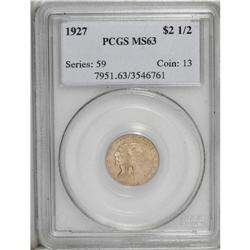 1927 $2 1/2 MS63 PCGS. Rich peach and green-gold color 
