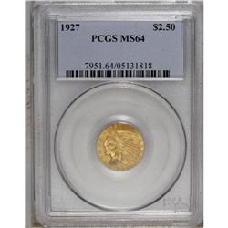 1927 $2 1/2 MS64 PCGS. A nicely struck example with ho 