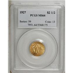 1927 $2 1/2 MS64 PCGS. The yellow-orange surfaces of t 