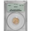 Image 1 : 1927 $2 1/2 MS64 PCGS. Rich peach-gold toning ensures 