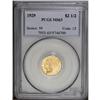 Image 1 : 1929 $2 1/2 MS63 PCGS. This Select piece''s deep yello 