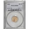 Image 1 : 1929 $2 1/2 MS64 PCGS. A lustrous wheat-gold piece wit 