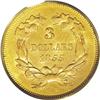 Image 2 : 1855 $3 MS62 PCGS. Mintage of the 1855 issue was left 