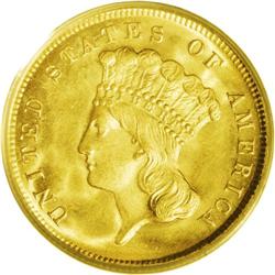 1868 $3 MS66 PCGS.From The Hamburg-Sonoma Collection. 