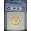 Image 3 : 1878 $3 AU58 ANACS. A touch of highpoint rub confirms 