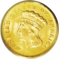 1878 $3 MS63 PCGS. Another example of this plentiful i 