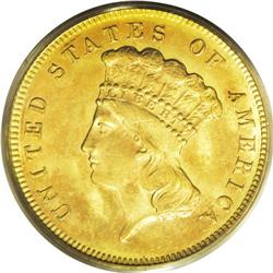 1878 $3 MS64 PCGS. This issue has the second highest m 