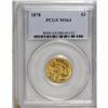 Image 3 : 1878 $3 MS64 PCGS. The appealing golden surfaces displ 