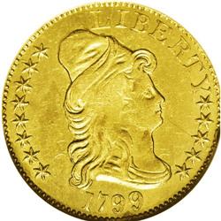 1799 $5 Small Stars Reverse AU58 NGC. Breen-6434, BD-2 