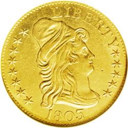 1803/2 $5 AU58 NGC. Breen-6441, BD-2, R.5. A lovely, f 