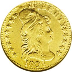 1804 $5 Small 8--Plugged, Tooled, Damaged, Cleaned--AN 