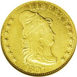 1807 $5 Bust Right--Damaged, Cleaned--ANACS. AU50 Deta 