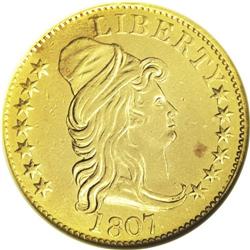 1807 $5 Bust Right--Repaired--ANACS. AU50 Details. Sma 