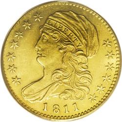 1811 $5 Tall 5 AU58 PCGS. Breen-6463, BD-1, High R.3. 