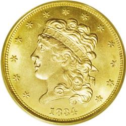 1834 $5 Plain 4 MS65 PCGS. No Motto, Second Head, Smal 