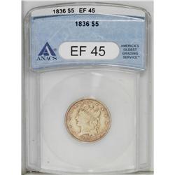 1836 $5 XF45 ANACS. Breen-6510, McCloskey 3-C, R.2. An 