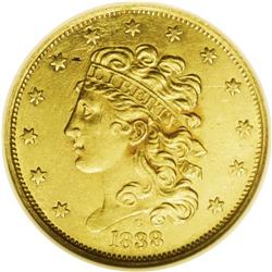 1838-C $5 --Surface Residue--ANACS. AU50 Details. Breen 