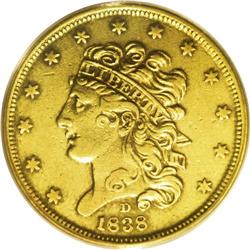 1838-D $5 VF35 PCGS. Only one die marriage is known fo 