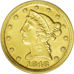 1846-D/D $5 --Improperly Cleaned--NCS. AU Details. Vari 