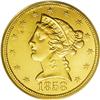 Image 1 : 1858 $5 MS62 PCGS. The Liberty half eagles from 1858 t 