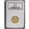Image 1 : 1860 $5 AU55 NGC. A pale straw-gold example, struck in 