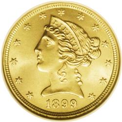 1899 $5 MS66 NGC. Let the purists quibble over whether 