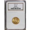 Image 1 : 1901 $5 MS64 NGC. A charming yellow-gold piece with de 