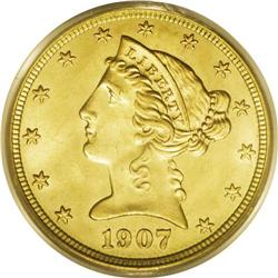 1907-D $5 MS66 PCGS. While the 1907-D is one of the mo 