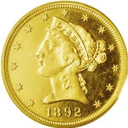 1892 $5 PR65 PCGS. Ex: Pittman. John J. Pittman is rec 