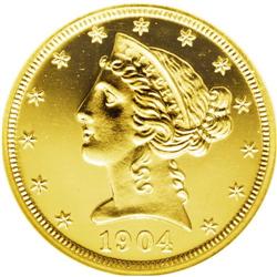 1904 $5 PR66 Cameo NGC. Both sides of this impressive 