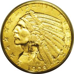 1908 $5 MS65 PCGS. Type collectors often focus on firs 