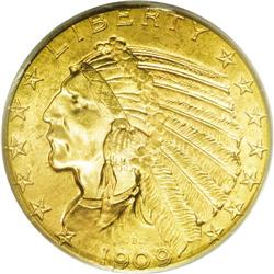 1909-D $5 MS64 PCGS. The 1909-D Indian Head half eagle 