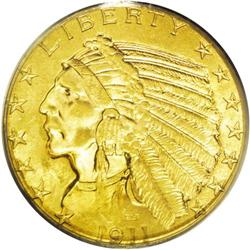 1911 $5 MS64 PCGS. This is a stunning near-Gem example 