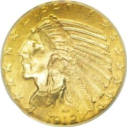 1912-S $5 MS63 ICG. One of the most attractive example 