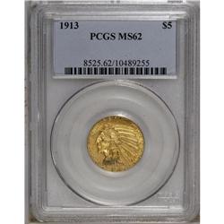 1913 $5 MS62 PCGS. The devices are boldly impressed on 