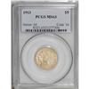 Image 3 : 1913 $5 MS63 PCGS. The straw-gold surfaces show a few 