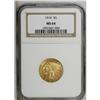 Image 3 : 1914 $5 MS64 NGC. The fine-grained honey-gold surfaces 