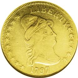 1797 $10 Large Eagle--Cleaned--ANACS. VF20 Details. Br 