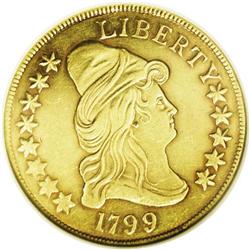 1799 $10 Large Stars Obverse--Cleaned, Scratched--ANAC 