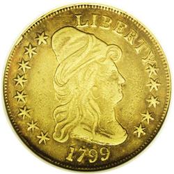 1799 $10 Irregular Date, Small Stars Obverse--Damaged- 