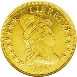 1800 $10 --Altered Surfaces--ANACS. AU55 Details. B. 1- 