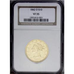 1842-O $10 VF35 NGC. Only 27,400 pieces were struck fo 