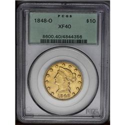 1848-O $10 XF40 PCGS. Light to moderate wear is well-d 