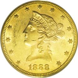 1888 $10 MS62 PCGS. Despite its mintage of nearly 133, 
