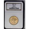 Image 1 : 1890 $10 MS62 NGC. A lightly abraded salmon-gold repre 