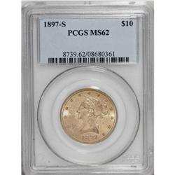 1897-S $10 MS62 PCGS. This well struck amber-gold exam 