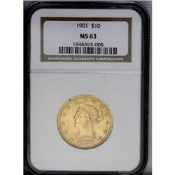 1901 $10 MS63 NGC. Nicely struck with pleasing luster 