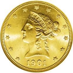 1901-S $10 MS64 NGC. The generous mintage, in excess o 