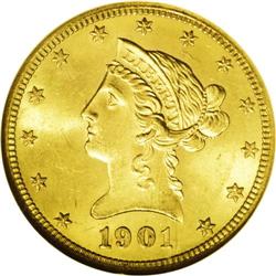 1901-S $10 MS65 NGC. Breen-7075. Like the other Gem ab 